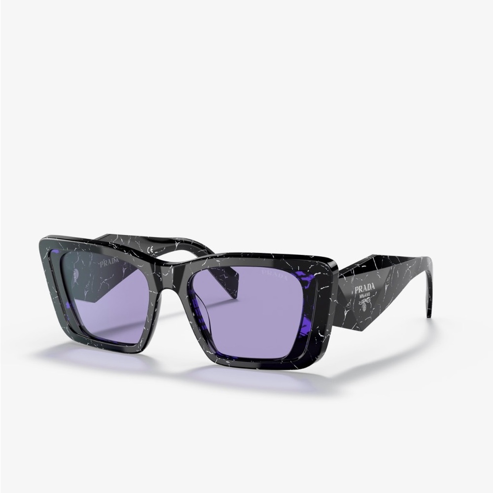 Authentic Prada PR 08YS Havana Sunglasses Tortoise with Violet Lens 🖤💜 - Picture 1 of 12